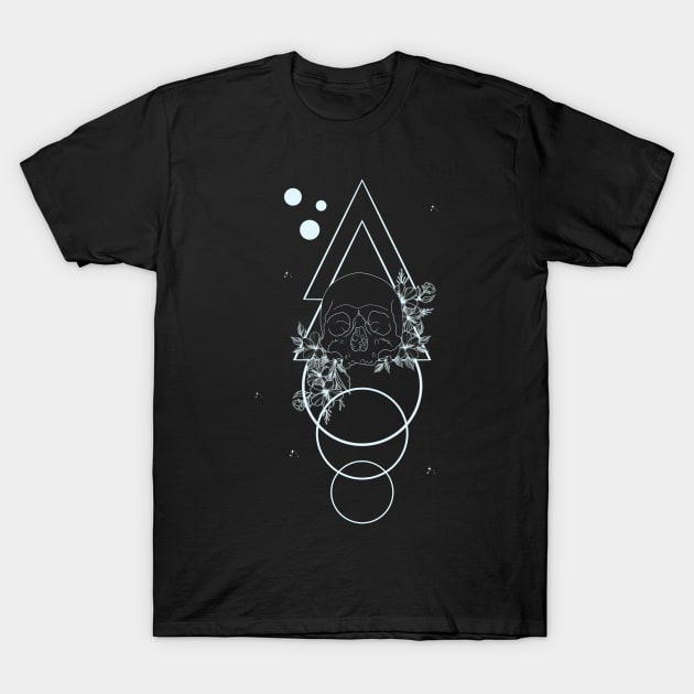 Geometric Floral Skull T-Shirt by mtucker9334